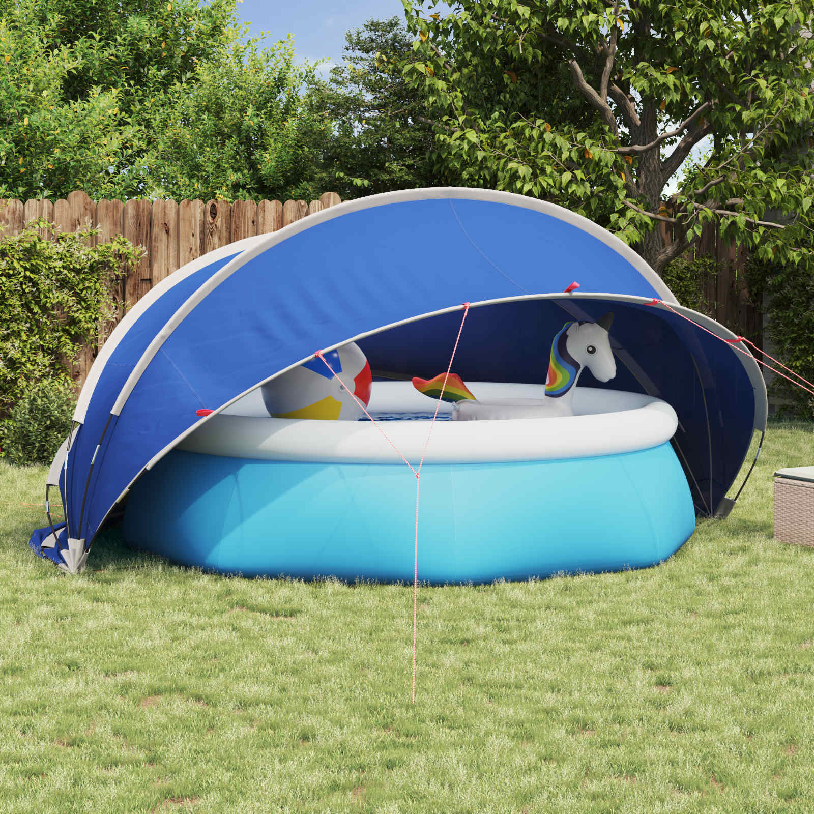 Pool Dome 405 x 405 x 192 cm 185T polyester med PU-belægning