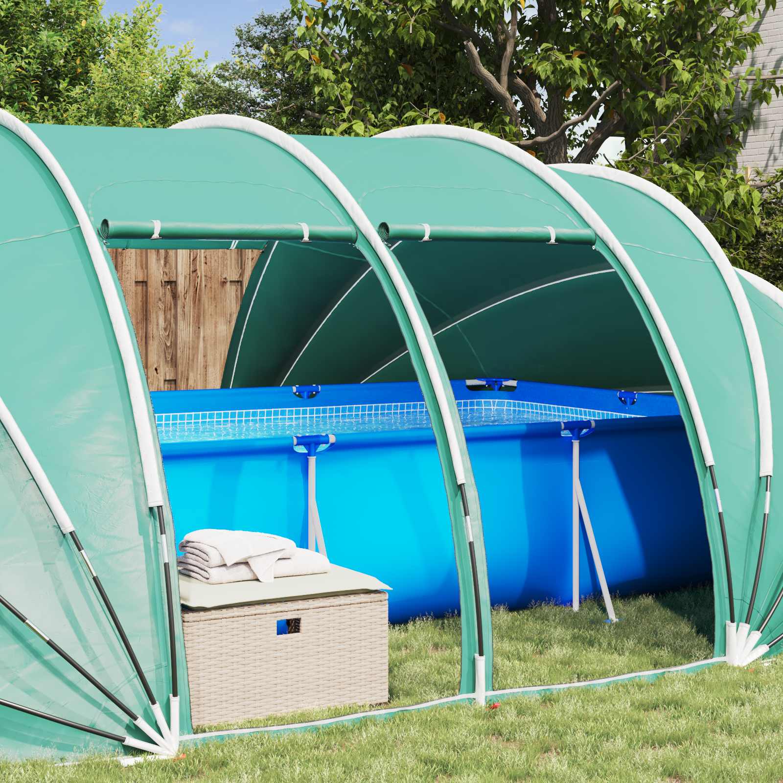 Pooltelt Dome Blå 538 x 440 x 204 cm