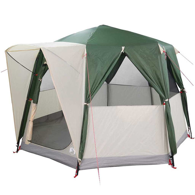 Camping telt til 3 personer Grøn og Hvid 320 x 320 x 203 cm