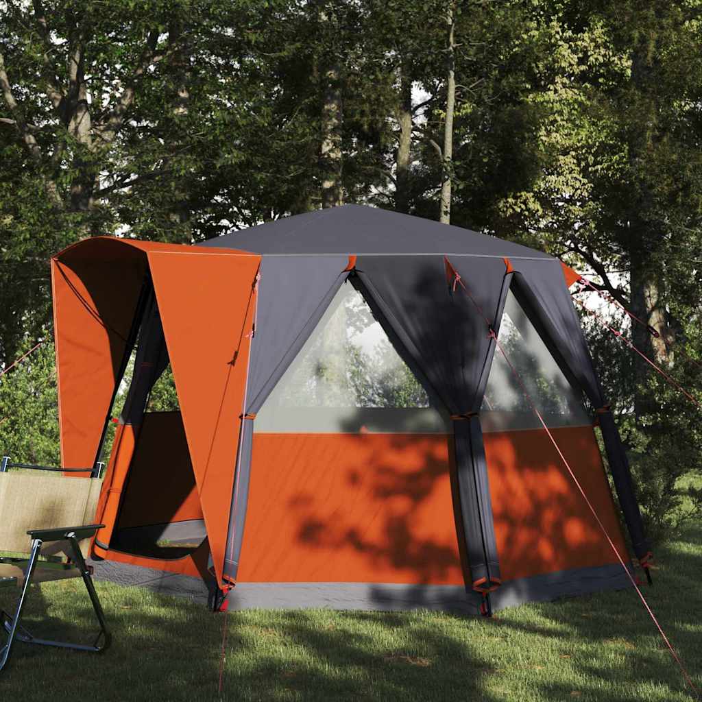 Camping telt til 3 personer Grå og orange 320 x 320 x 203 cm