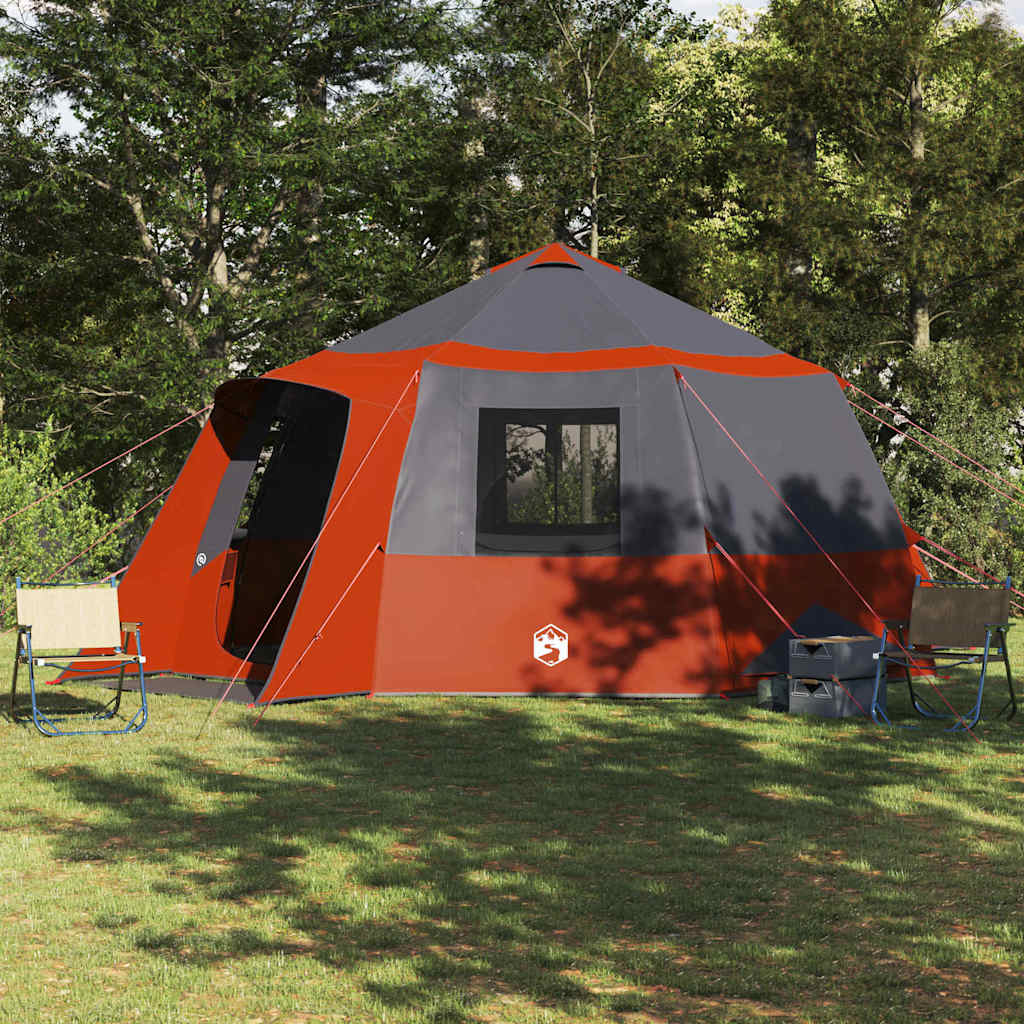Cabin tent til 12 personer Grå og orange 500 x 500 x 294 cm