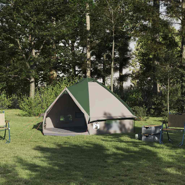 Teepee Telt 4-Person 4 personer Grøn og Grå