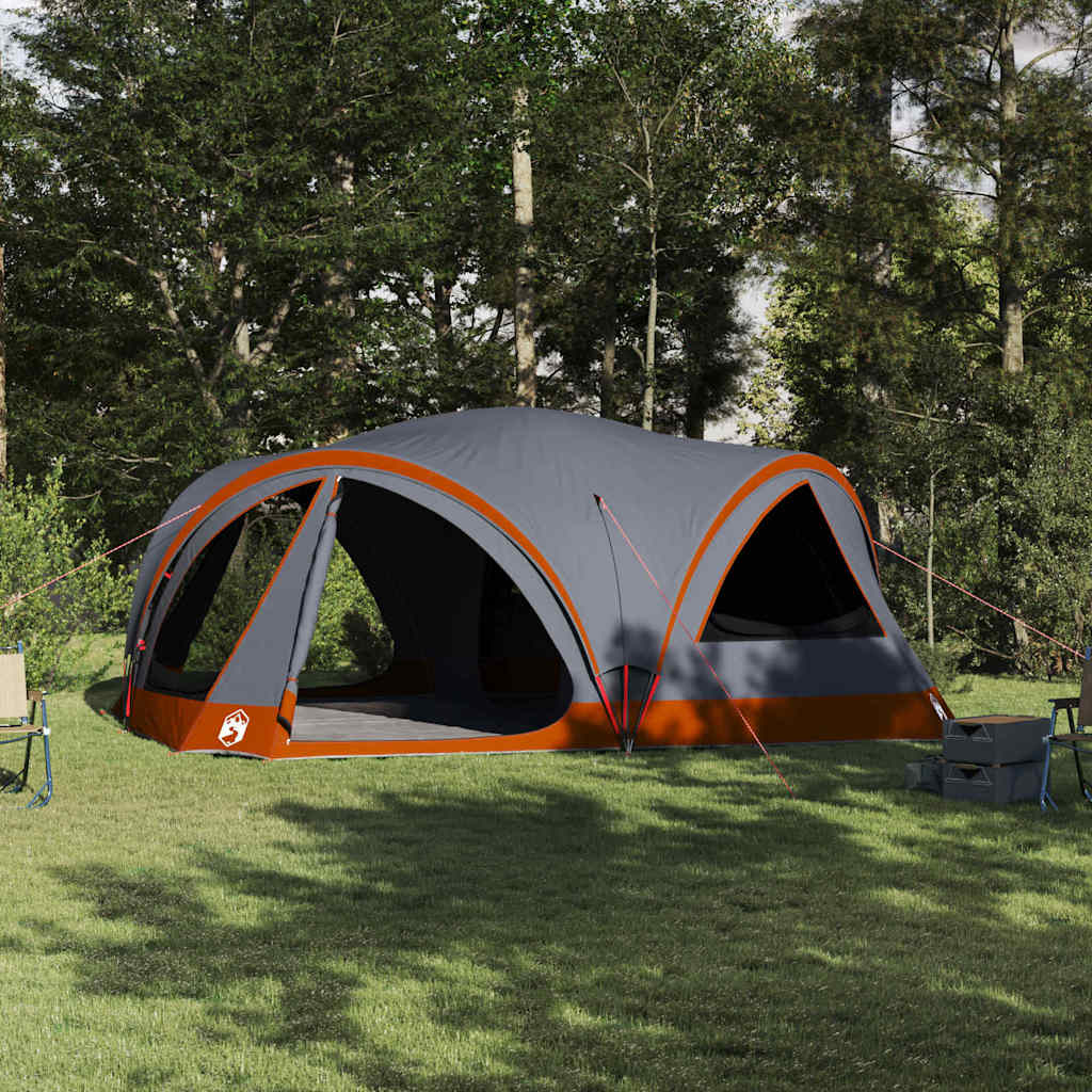 vidaXL Familietelt - Campingtelt - 10 Personer - Grå/Orange