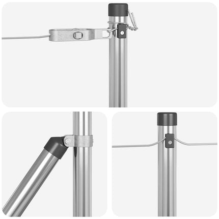 Einbetonierter Zaunpfosten 7 stk. Sølv Pulverlakeret stål