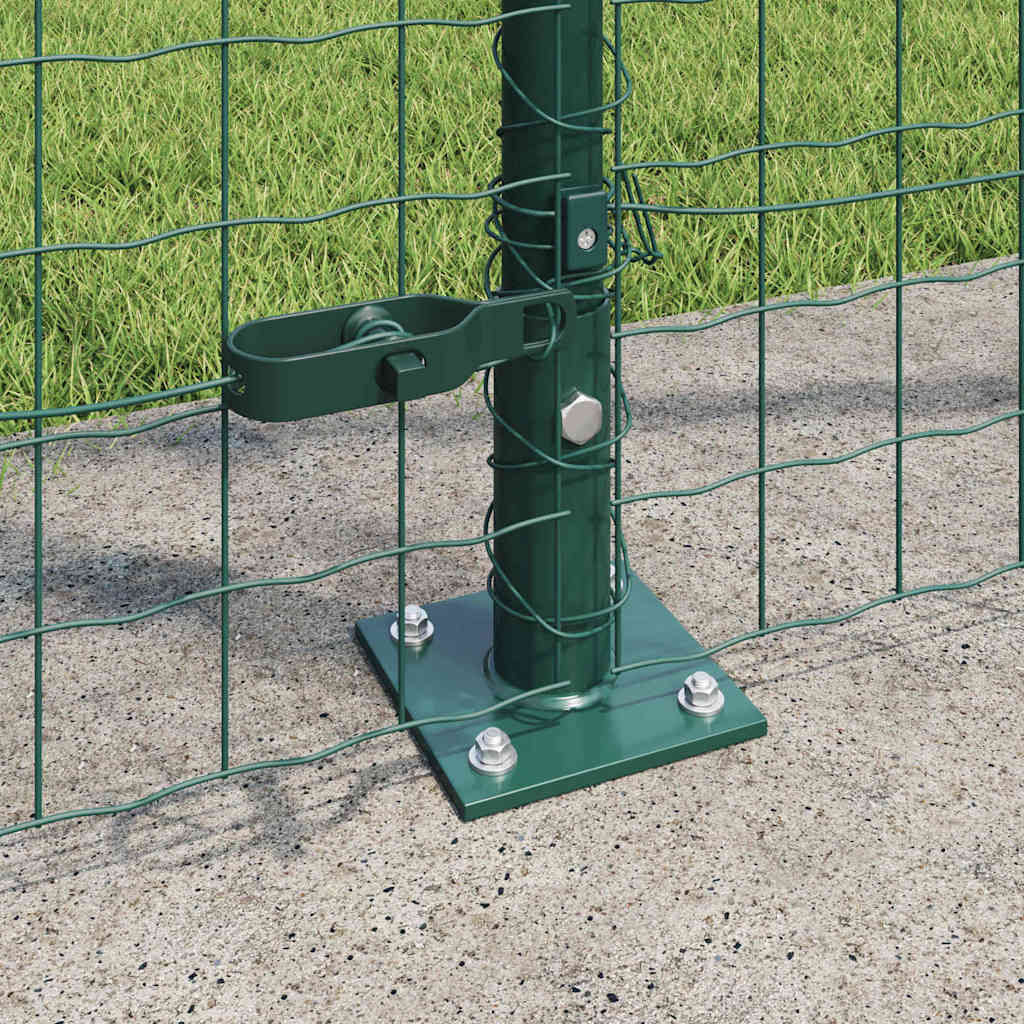 Hegn stang med beton base 7 stk. Grøn Pulverlakeret stål