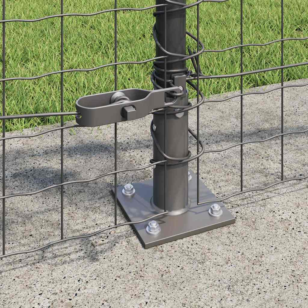 Hegn stang med beton base 7 stk. Grå Pulverlakeret stål