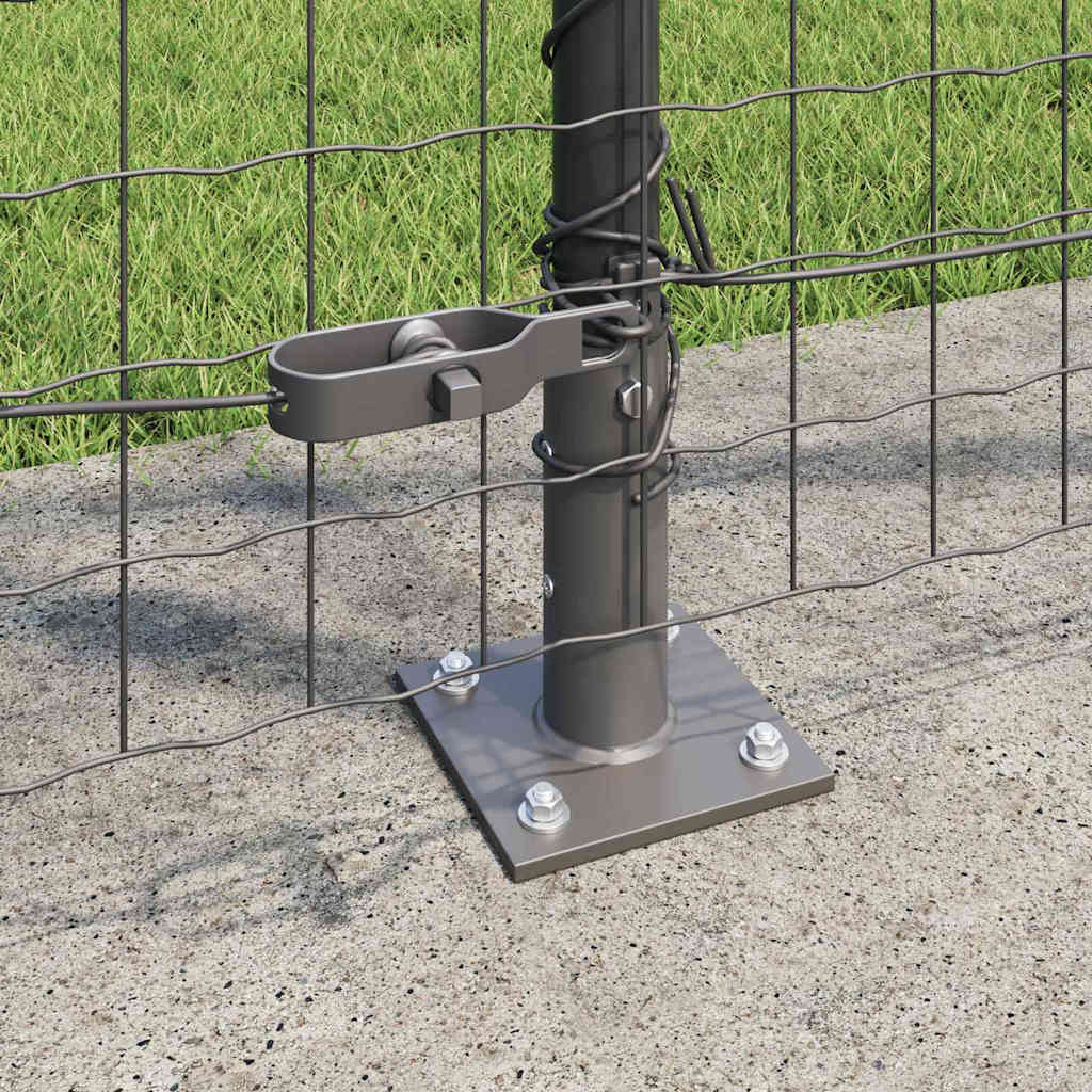 Hegn stang med beton base 13 stk. Grå Pulverlakeret stål