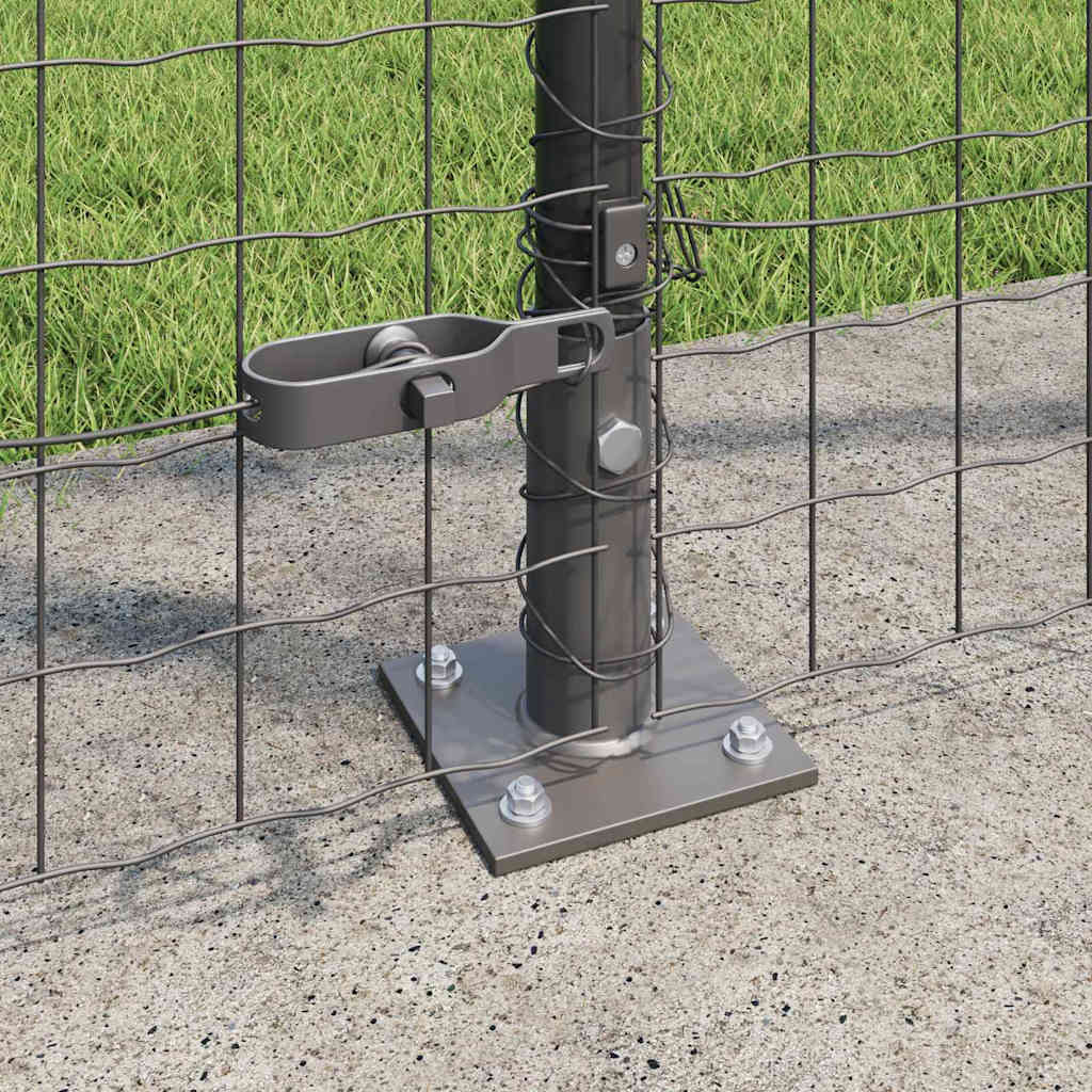 Hegn stang med beton base 7 stk. Grå Pulverlakeret stål