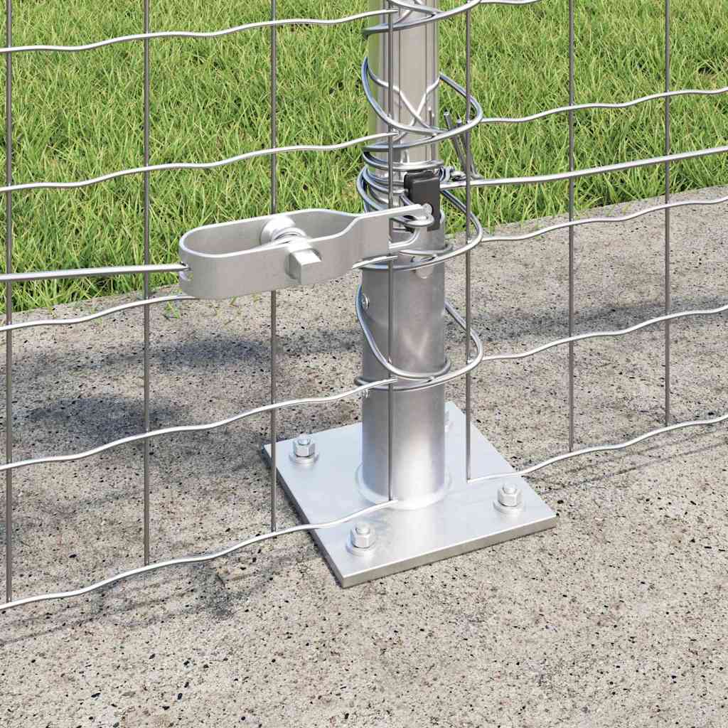 Hegn stang med beton base 7 stk. Sølv Pulverlakeret stål