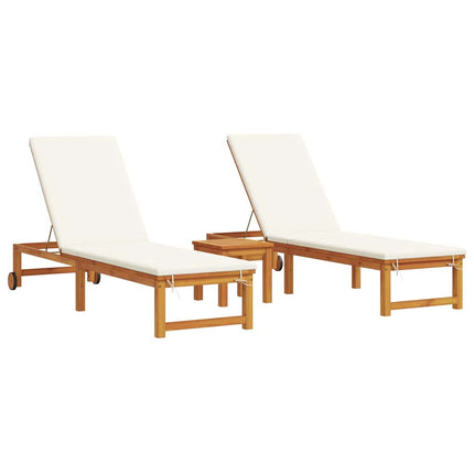 Solstol 3 pcs Brun Massivt Akacietræ