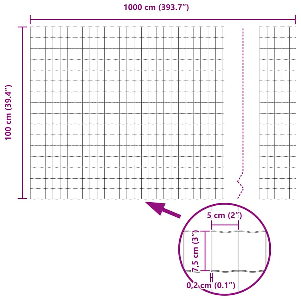 Euro Hejn 1 x 10 m PVC-belagt jern
