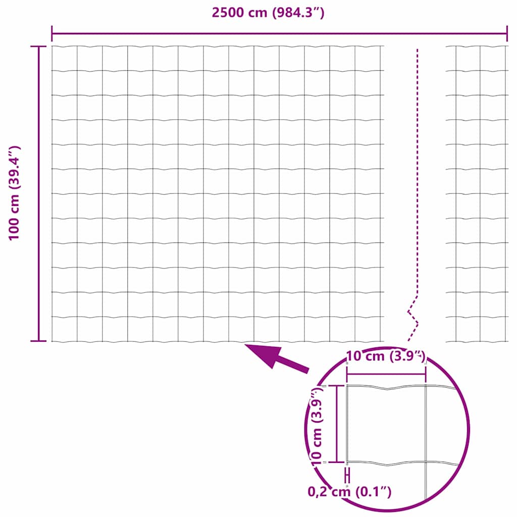 Euro Hejn 1 x 25 m PVC-belagt jern