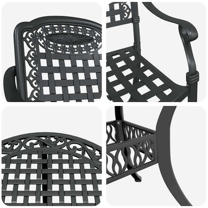Have Spisebordssæt 5 pcs Sort Aluminium