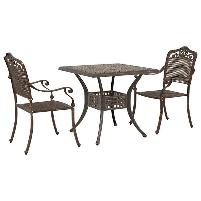 Havebord sæt 3 stk. Bronze Gustt aluminium