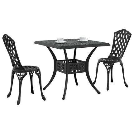 Havebord sæt 3 pcs Sort Gustt aluminium