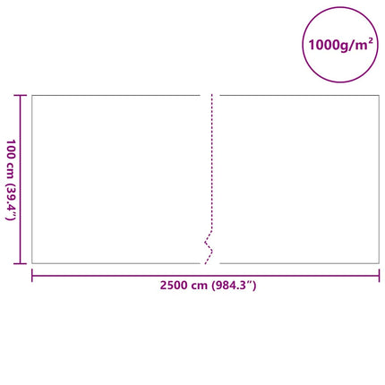 Damfleece Grå 1 x 25 m Polyester og Bomuld