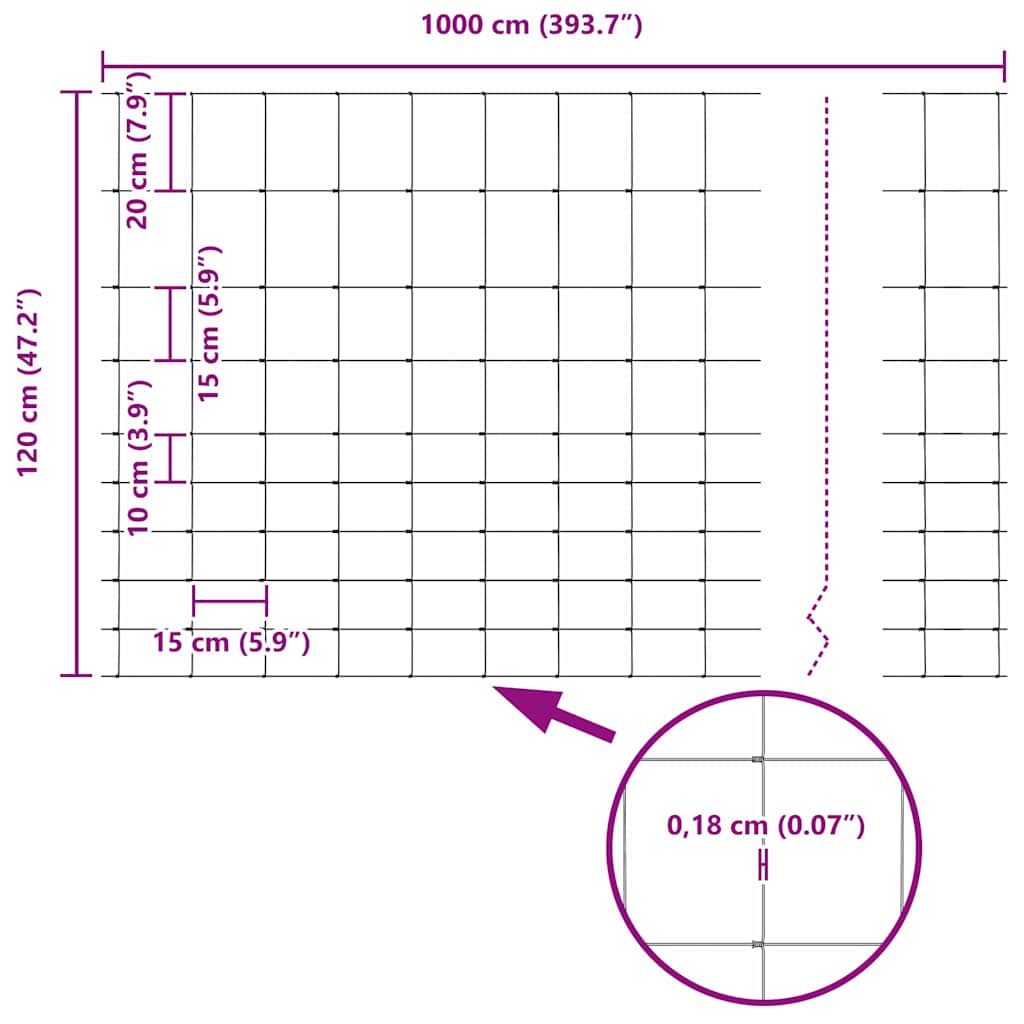 Vild Heg Hot Dip Galvaniseret 1000 x 120 x 0,18 cm Jern
