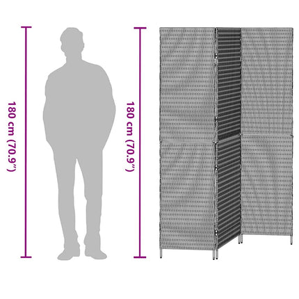 Rumdeler Sort 146 x 180 cm polyrattan