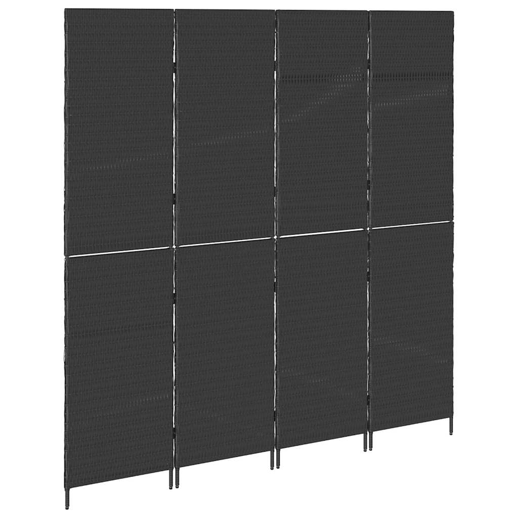 Rumdeler Sort 195 x 180 cm polyrattan