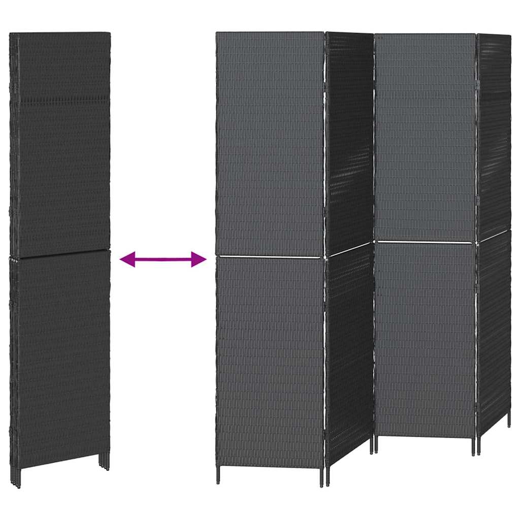 Rumdeler Sort 195 x 180 cm polyrattan
