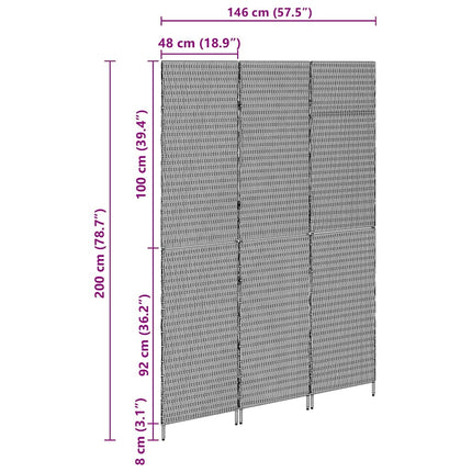 Rumdeler Beige 146 x 200 cm polyrattan