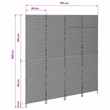 Rumdeler Beige 195 x 200 cm polyrattan