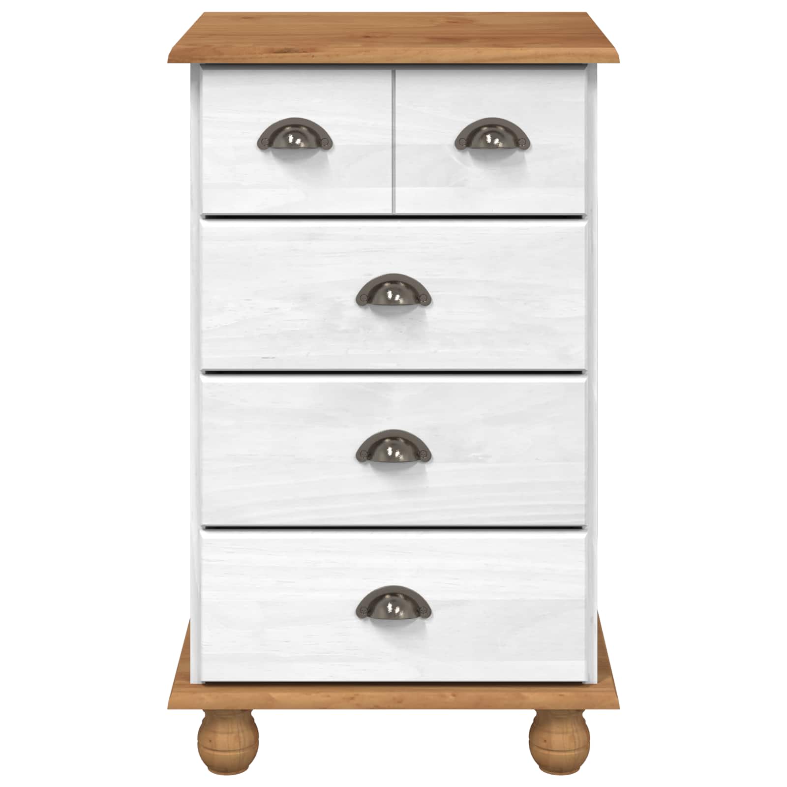 Skuffeskab ASKIM Hvid 45,8 x 40 x 79 cm Massiv fyrretræ