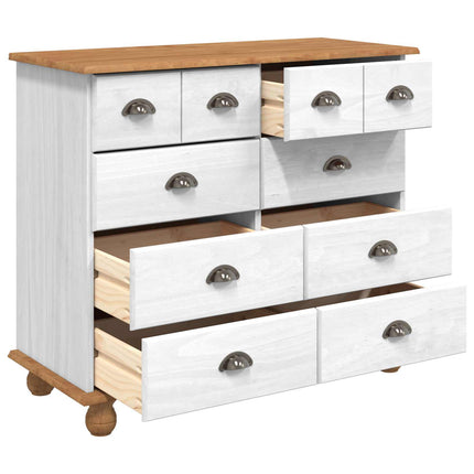 Skuffeskab ASKIM Hvid 91 x 40 x 79 cm Massiv fyrretræ