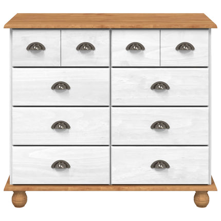 Skuffeskab ASKIM Hvid 91 x 40 x 79 cm Massiv fyrretræ