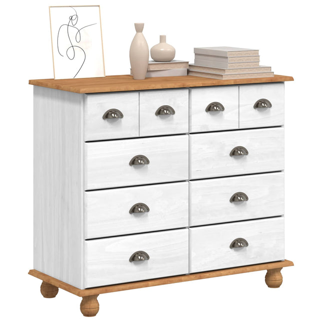 Skuffeskab ASKIM Hvid 91 x 40 x 79 cm Massiv fyrretræ