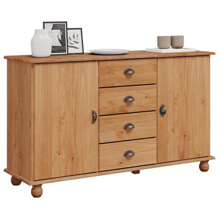 Sideboard med skuffe ASKIM 133,5 x 40 x 79 cm Massivt fyrretræ
