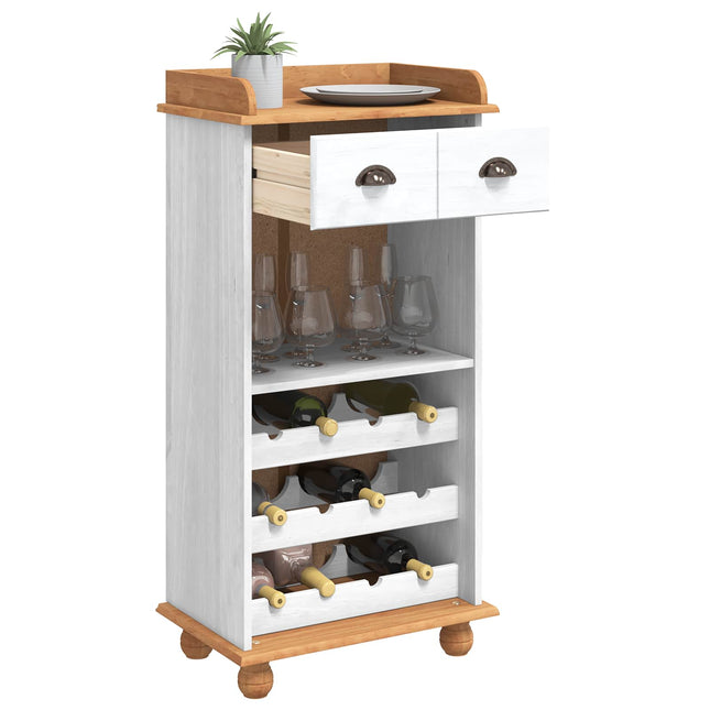 Vinskab ASKIM Hvid med Honning Top 57 x 37 x 114 cm