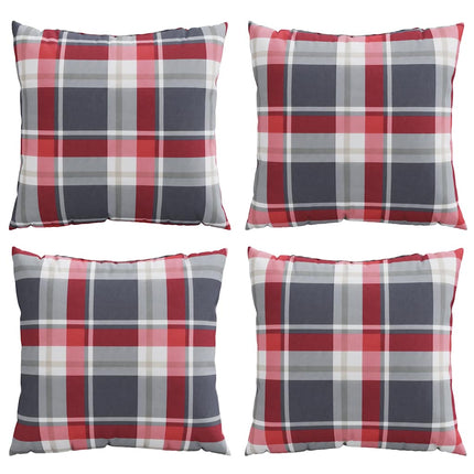 sofahynder 4 stk. rødt ternmønster 40x40 cm stof