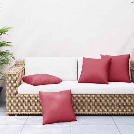 sofahynder 4 stk. vinrød 60x60 cm stof