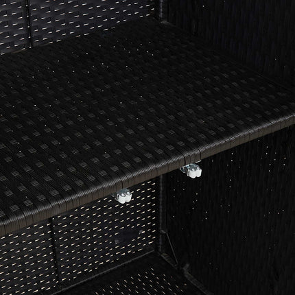 Opbevaringsskab med hylde med dør Sort 100 x 36 x 102 cm Rattan