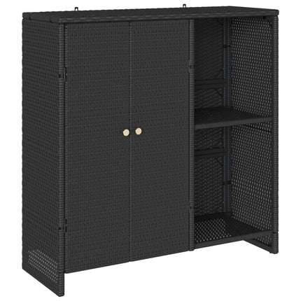Opbevaringsskab med hylde med dør Sort 100 x 36 x 102 cm Rattan