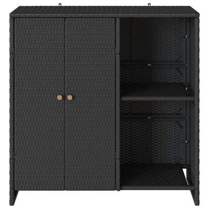 Opbevaringsskab med hylde med dør Sort 100 x 36 x 102 cm Rattan