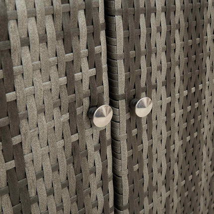 Opbevaringsskab med hylde med dør Grå 100 x 36 x 102 cm Rattan