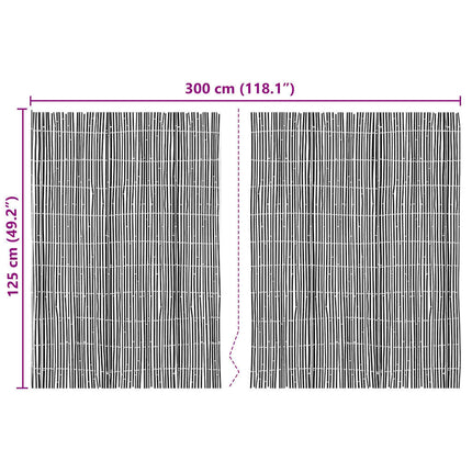 Bambushegn 400 x 125 cm Bambus Naturfarvet