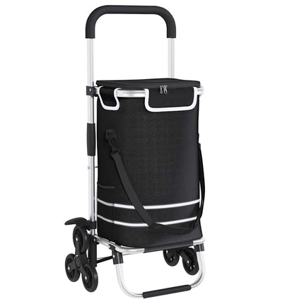 Indkøbsvogn Sort 47 x 39 x 100,5 cm Oxford stof