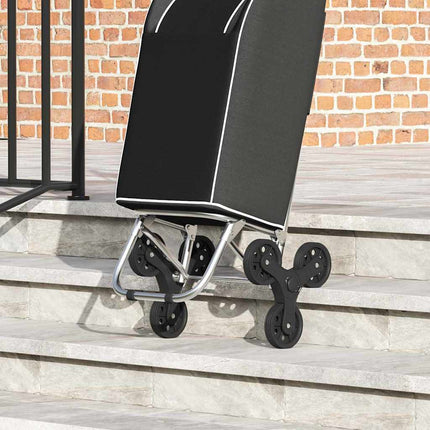 Indkøbsvogn Sort 39,5 x 33 x 93 cm Oxford stof