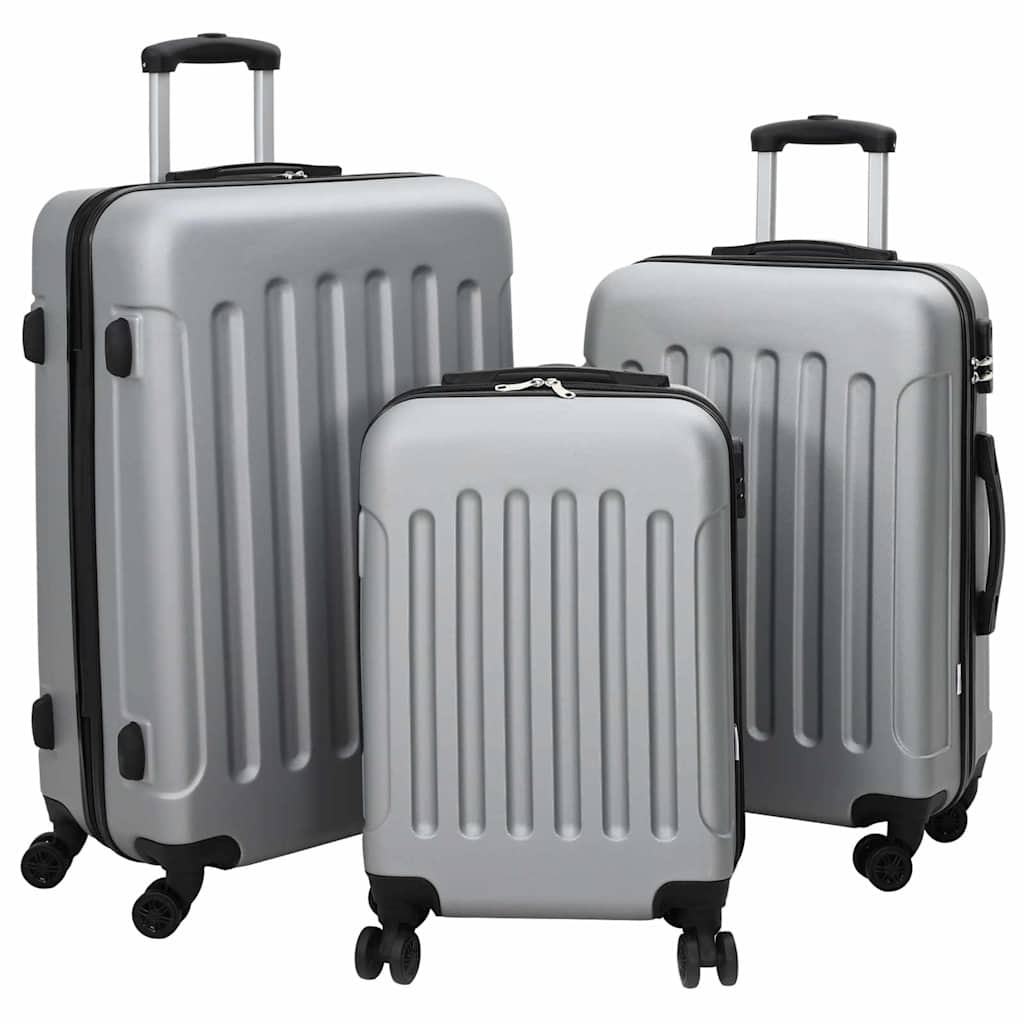 Kuffert med lås 3 pcs Sølv 50 x 31 x 78 cm ABS Plastik