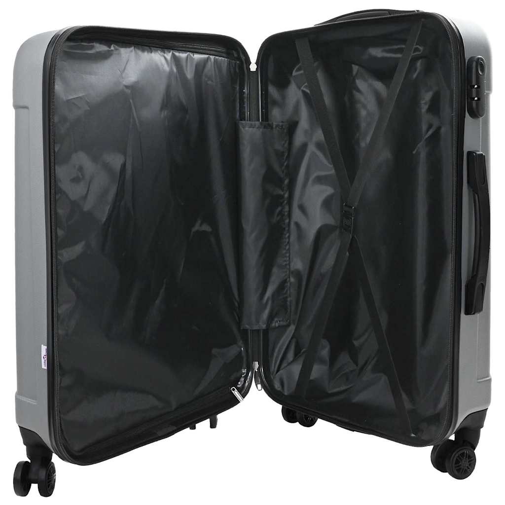 Kuffert med lås 3 pcs Sølv 50 x 31 x 78 cm ABS Plastik