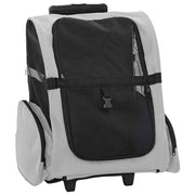 kæledyrsvogn 3-i-1 design grå 48x32x(57-106) cm oxfordstof