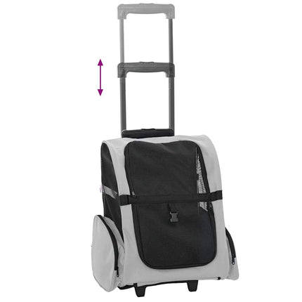kæledyrsvogn 3-i-1 design grå 48x32x(57-106) cm oxfordstof