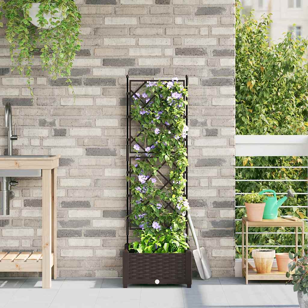 Havekrukke med trellis Brun 40 x 40 x 125.5 cm PP