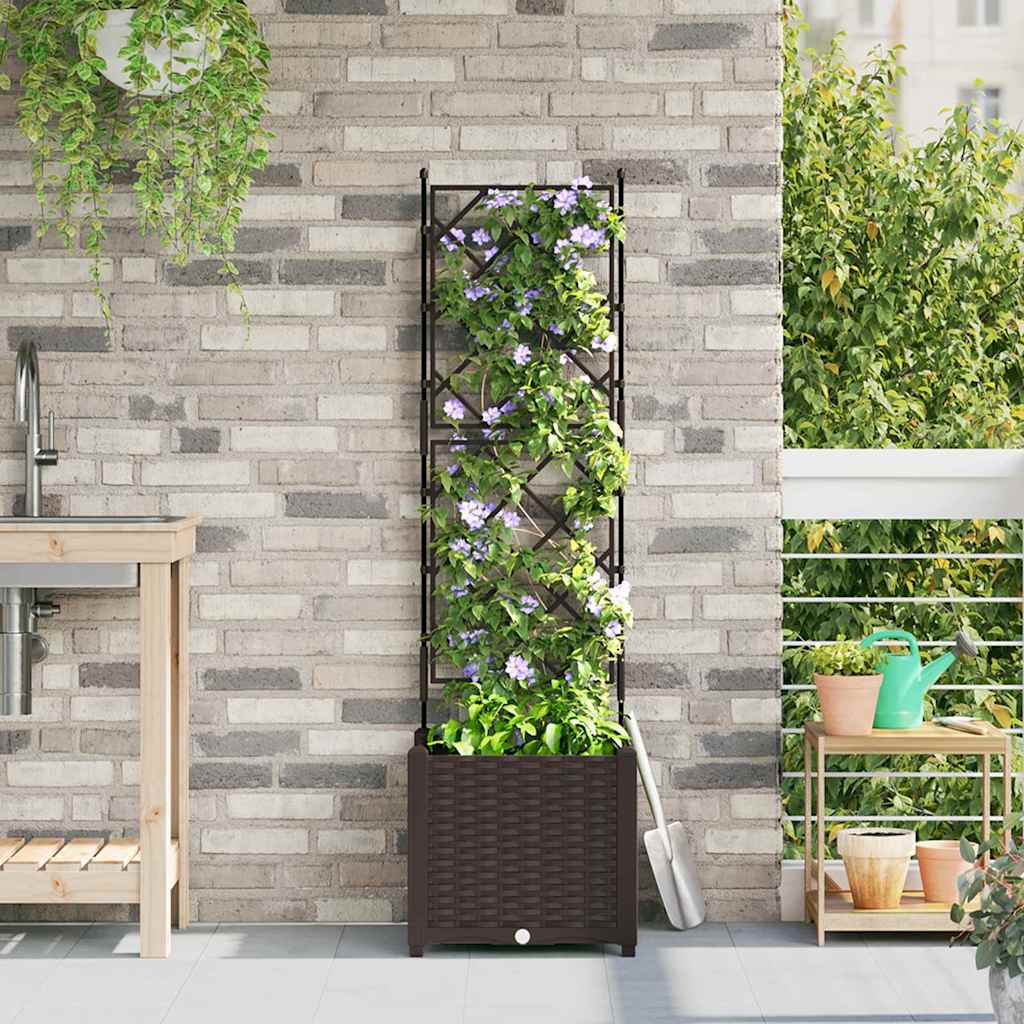 Havekrukke med trellis Brun 40 x 40 x 143 cm PP