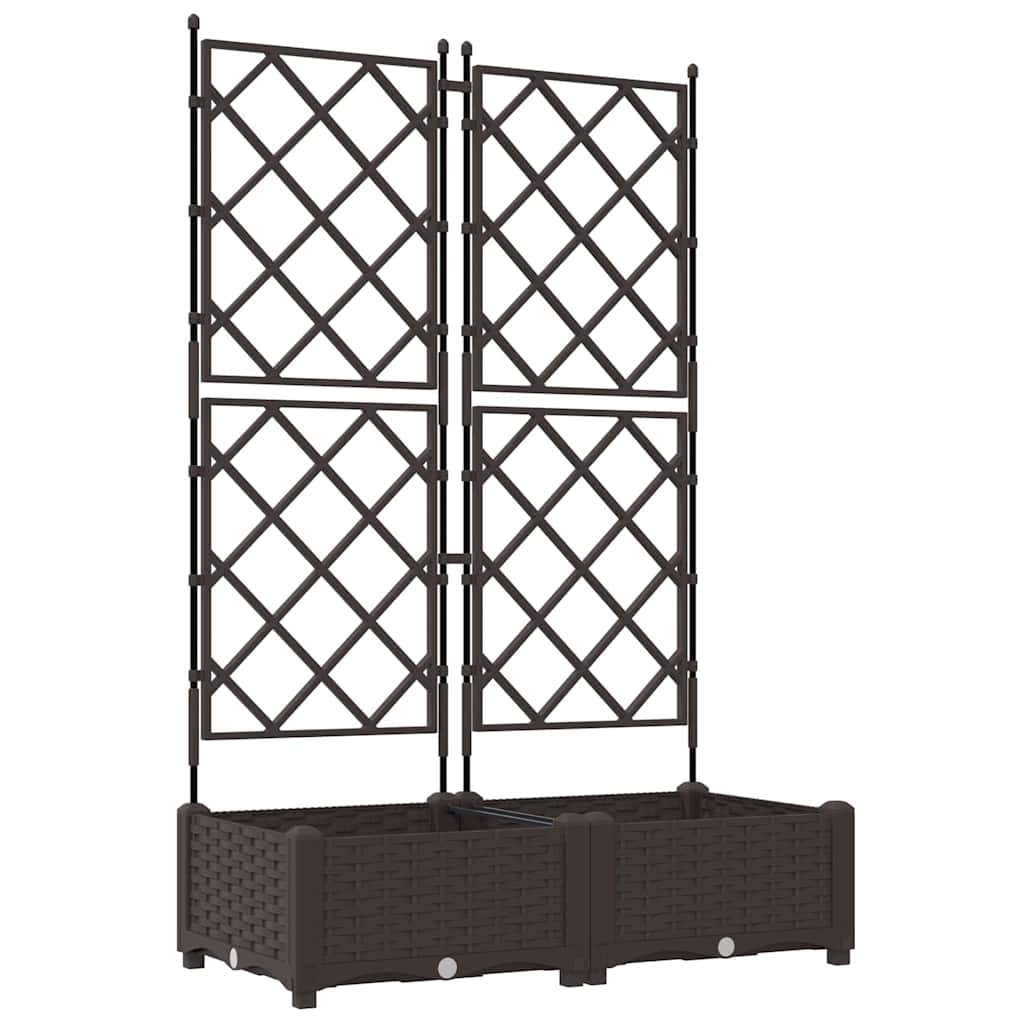 Havekrukke med trellis 2 pcs Brun 80 x 40 x 125.5 cm PP