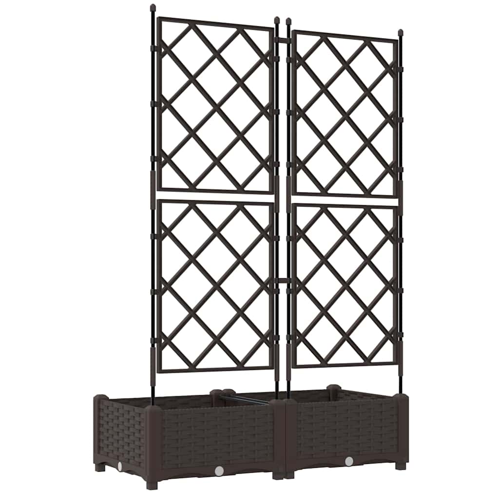 Havekrukke med trellis 2 pcs Brun 80 x 40 x 125.5 cm PP