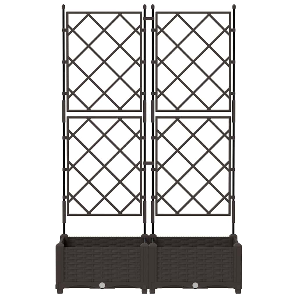 Havekrukke med trellis 2 pcs Brun 80 x 40 x 125.5 cm PP